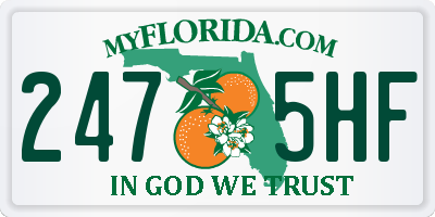 FL license plate 2475HF