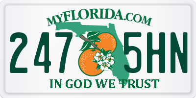 FL license plate 2475HN