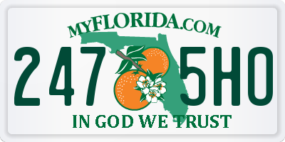FL license plate 2475HO