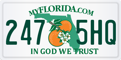 FL license plate 2475HQ