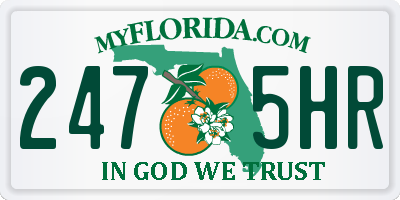 FL license plate 2475HR