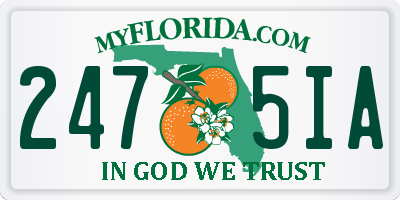 FL license plate 2475IA