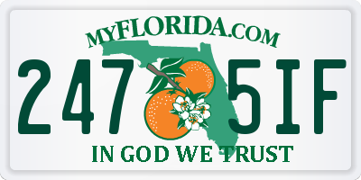 FL license plate 2475IF
