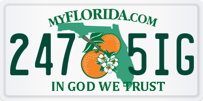FL license plate 2475IG
