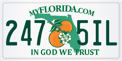 FL license plate 2475IL