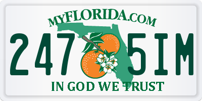 FL license plate 2475IM
