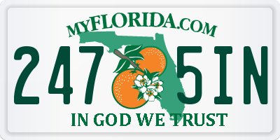 FL license plate 2475IN