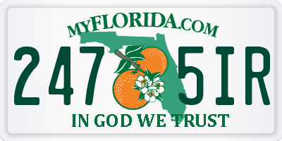 FL license plate 2475IR