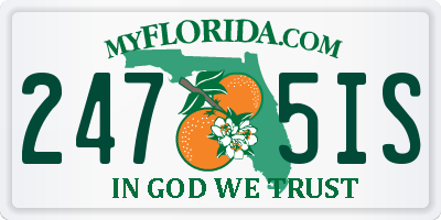 FL license plate 2475IS