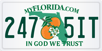 FL license plate 2475IT