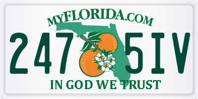 FL license plate 2475IV