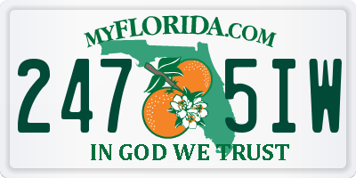 FL license plate 2475IW