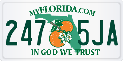 FL license plate 2475JA