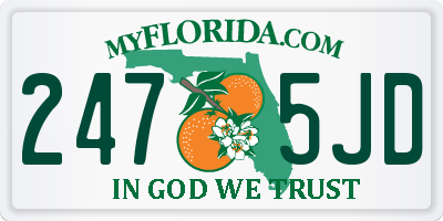 FL license plate 2475JD