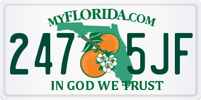 FL license plate 2475JF