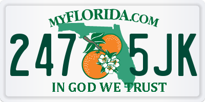 FL license plate 2475JK