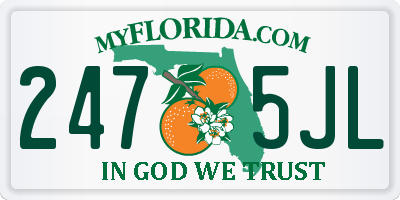 FL license plate 2475JL