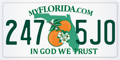 FL license plate 2475JO