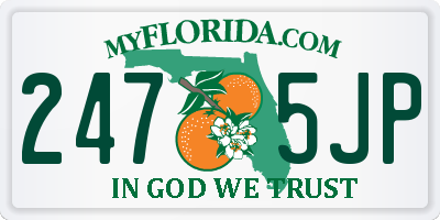 FL license plate 2475JP