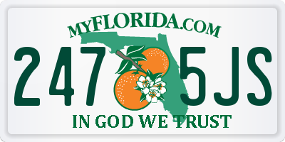 FL license plate 2475JS