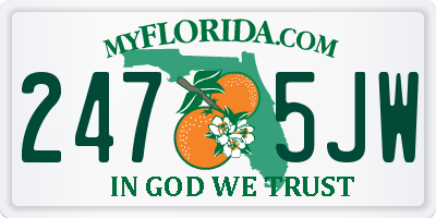 FL license plate 2475JW