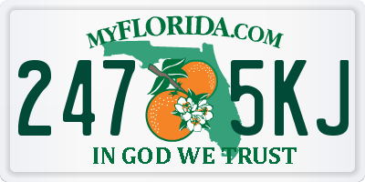 FL license plate 2475KJ