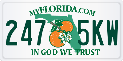 FL license plate 2475KW