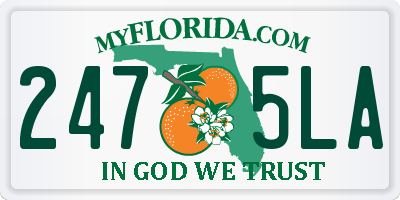 FL license plate 2475LA