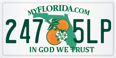 FL license plate 2475LP