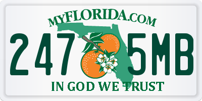 FL license plate 2475MB