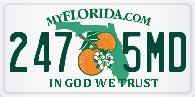 FL license plate 2475MD