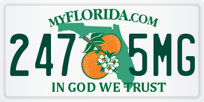 FL license plate 2475MG