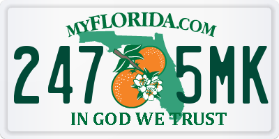 FL license plate 2475MK