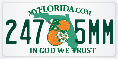 FL license plate 2475MM