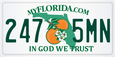 FL license plate 2475MN