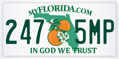 FL license plate 2475MP