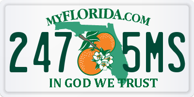 FL license plate 2475MS