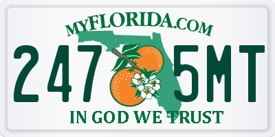 FL license plate 2475MT