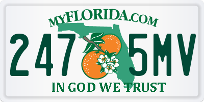 FL license plate 2475MV