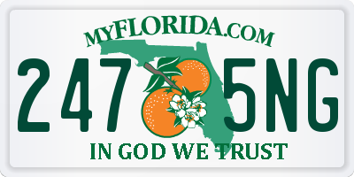 FL license plate 2475NG