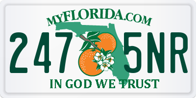 FL license plate 2475NR