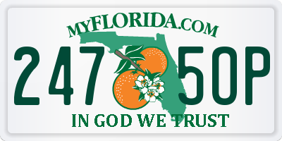 FL license plate 2475OP