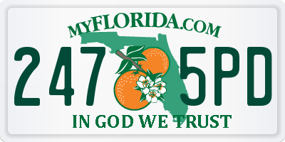 FL license plate 2475PD