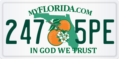 FL license plate 2475PE