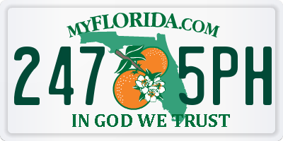 FL license plate 2475PH