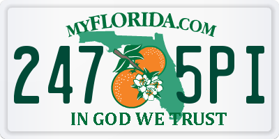 FL license plate 2475PI