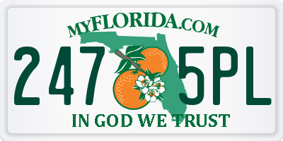 FL license plate 2475PL