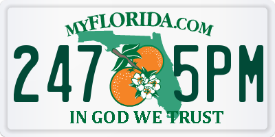 FL license plate 2475PM