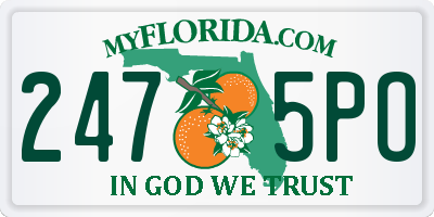 FL license plate 2475PO