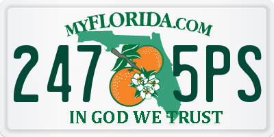 FL license plate 2475PS